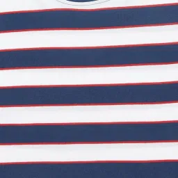 Pantaloons Junior Navy & White Cotton Striped T-Shirt image 3