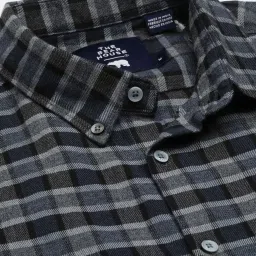 The Bear House Blue & Grey Slim Fit Check Cotton Shirt image 3