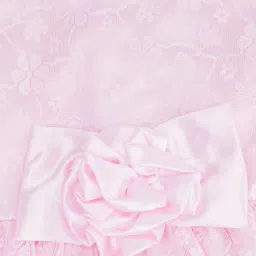 Pantaloons Junior Pink Cotton Embroidered Dress image 3
