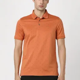 Van Heusen Orange Regular Fit Printed Polo T-Shirt-picture-17