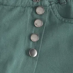 Pantaloons Junior Olive Cotton Regular Fit Skirt image 3