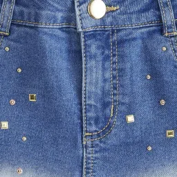 Pantaloons Junior Blue Cotton Embellished Shorts image 3