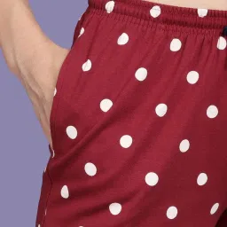 Kryptic Maroon & Black Cotton Relaxed Fit Printed Lounge Pants - Pack of 2 image 3