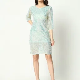showoffff SHOWOFF Sea Green Embellished Bodycon Dress image 2