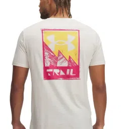 Under Armour Brown Trail Run Graphic Print Slim Fit T-Shirt image 2