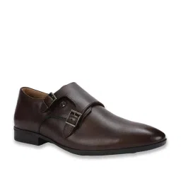 Van Heusen Men's Brown Monk Shoes image 2