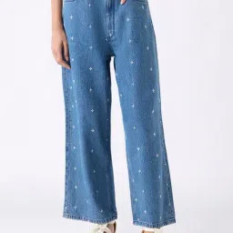 Bombay Paisley by Westside Blue Relaxed-Fit High-Rise Jeans-picture-25