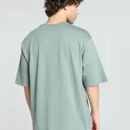 Puma Green Cotton Boxy Fit Self Pattern T-Shirt image 2