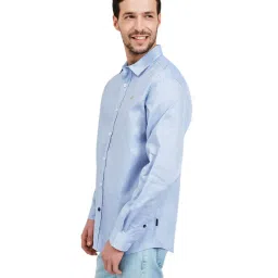 Beverly Hills Polo Club Oxford Blue Regular Fit Shirt image 3