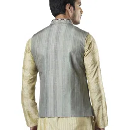 Ethnix By Raymond Green Regular Fit Self Pattern Nehru Jacket image 2