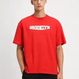 Forever 21 Red Regular Fit Printed T-Shirt-image-62