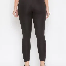 Clovia Black & Pink Slim Fit Tights image 2