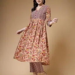Indibelle Multicolor Cotton Printed A Line Kurta-picture-14