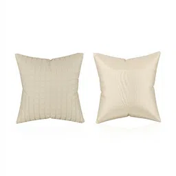 RUBOXA Cream-Coloured Set of 5 Striped Square Cushion Covers image 4