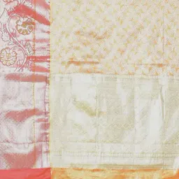 Banarasi Silk Works Orange Woven Saree With Unstitched Blouse image 4