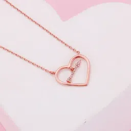 GIVA Love is Everywhere 92.5 Sterling Silver Heartstrings Rose Gold Necklace-image-91