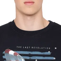 Cantabil Grey Melange & Navy Regular Fit Round Neck Sweatshirt image 4