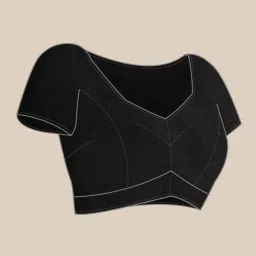 Saree Mall Black Woven Saree With Unstitched Blouse image 3