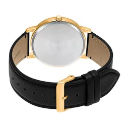 CASIO Men White Dial & Black Leather Straps Analogue Watch A2044-White image 4