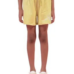 Crimsoune Club Girls Yellow Cotton Regular Fit Shorts-image-54