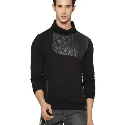 Campus Sutra Black Regular Fit Cotton Sweatshirt image 1