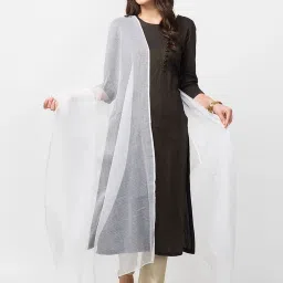 Fabindia White Plain Dupatta image 1