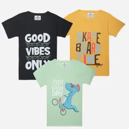 Vimal Jonney Girls Multicolor Printed T-Shirt (Pack Of 3)-picture-12