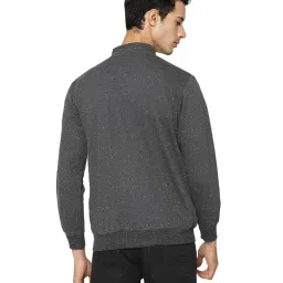 Campus Sutra Dark Grey High Neck Heathered Jacket image 2