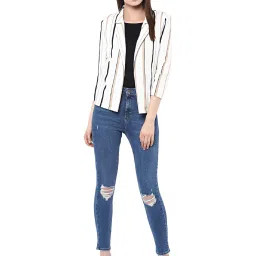 Miss Chase White Striped Jacket image 4