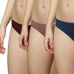 Triumph Brown & Navy Cotton Panties - Pack Of 3-picture-17