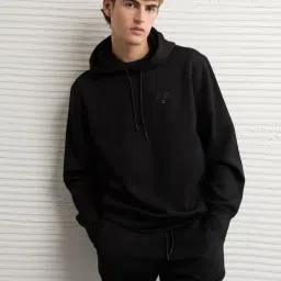 American Eagle Black Regular Fit Hoodie-image-2