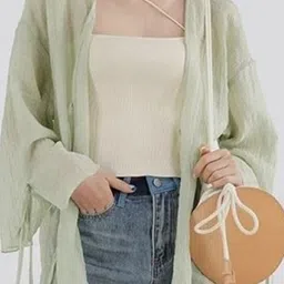 HERE&NOW Women Self Design V-Neck Top image 3