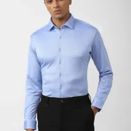 Van Heusen Blue Slim Fit Checks Shirt-picture-24