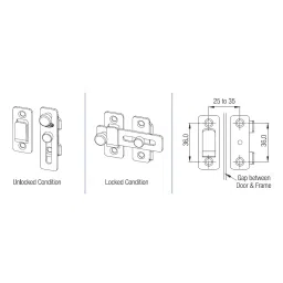 Ebco Door Latch Electro Polished Finish Stainless Steel 304 Body, DL1 (Set of 2) image 2