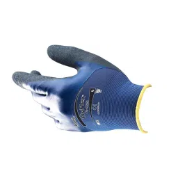 Ansell HyFlex 11-925 Multi Purpose Gloves Knitwrist Cuff 18 Gauge Nitrile Black & Blue Size 9 (Pack of 144 Pair)-picture-47