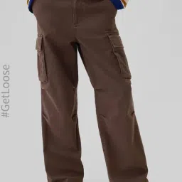 GAP Boys Brown Cotton Solid Cargo Pants-picture-24