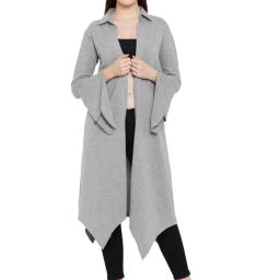 Hypernation Grey Bell Sleeves Shrug-picture-33