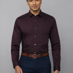 Allen Solly Purple Cotton Slim Fit Printed Shirt-picture-23