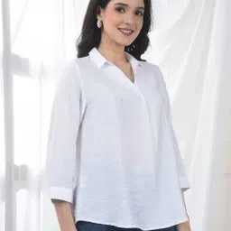 Crimsoune Club White Lyocell Top image 4