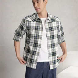 WROGN Pure Cotton Comfort Slim Fit Checked Casual Shirt image 4