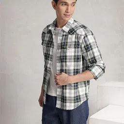 WROGN Pure Cotton Comfort Slim Fit Checked Casual Shirt image 5