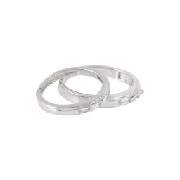 Voylla Valentine's Day Collection 925 Silver Zirconia Adorned Couple Rings image 4