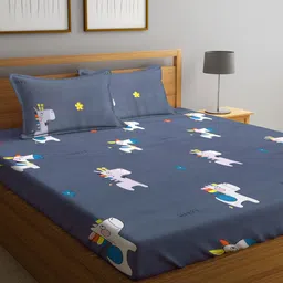 FABINALIV Cartoon Print 300 TC Cotton Blend King Size Double Bedsheet with 2 Pillow Covers - Multicolor-picture-34
