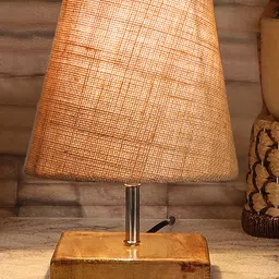 Devansh Jute Square Natural Wood Table Lamp - Beige-picture-18