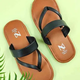 The Madras Trunk Strap Detailed Flip Flops - Tan & Black-picture-27