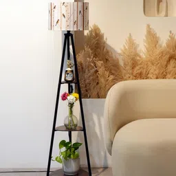 Crosscut Furniture- Printed Series Tripod Floor Lamp with 3 Shelves, LED Bulb Included (Birdsong)-picture-19