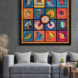 DECOR DADDY Multicoloured Canvas Birds and Animals Wall Paintings-picture-13