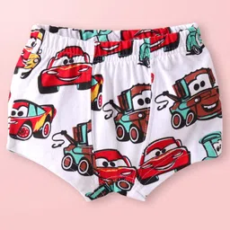 Babyhug Disney Interlock Knit Briefs with Car Graphics Pack of 3 - Yellow White & Light Blue image 2