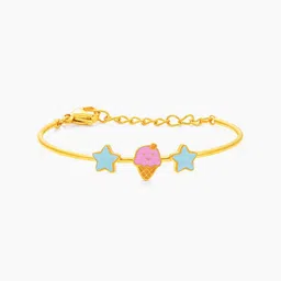SWASHAA Kids 18K Gold-Plated Stainless Steel Icecream Twinkle Charm Bracelet-image-8