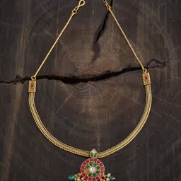 Kushal's Fashion Jewellery Copper Gold-Plated Antique Necklace-picture-27